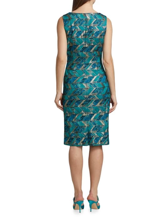 Teri Jon By Rickie Freeman Abstract-Print Ruched Knee-Length Dress 7 Teri Jon By Rickie Freeman Abstract-Print Ruched Knee-Length Dress - Image 5