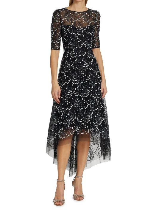 Teri Jon By Rickie Freeman Floral Bead-Embellished Midi-Dress 5 Teri Jon By Rickie Freeman Floral Bead-Embellished Midi-Dress - Image 3