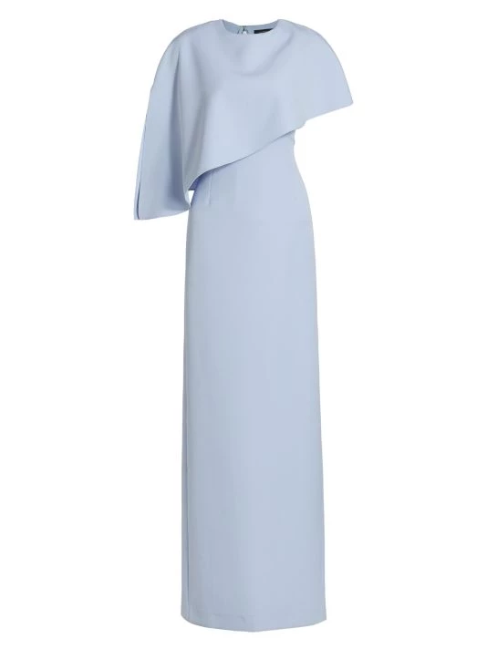 Teri Jon By Rickie Freeman Asymmetric Stretch Crepe Gown Navy 6 Teri Jon By Rickie Freeman Asymmetric Stretch Crepe Gown Navy - Image 4