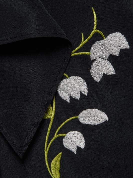 Teri Jon By Rickie Freeman Taffeta Floral Embroidered Shirtdress 9 Teri Jon By Rickie Freeman Taffeta Floral Embroidered Shirtdress - Image 7