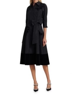 Teri Jon By Rickie Freeman Taffeta & Velvet Shirtdress 11 Teri Jon By Rickie Freeman Taffeta & Velvet Shirtdress -Rickie Freeman Sales 2022 unnamed file 111