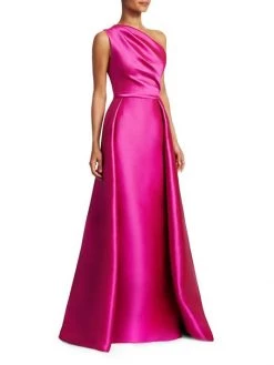 Teri Jon By Rickie Freeman One-Shoulder Satin Gown Hot Pink 14 Teri Jon By Rickie Freeman One-Shoulder Satin Gown Hot Pink -Rickie Freeman Sales 2022 unnamed file 1116