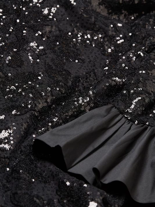 Teri Jon By Rickie Freeman Sequined Bell-Sleeve Gown 7 Teri Jon By Rickie Freeman Sequined Bell-Sleeve Gown - Image 5