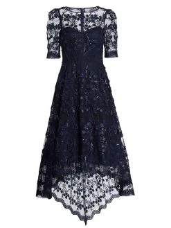 Teri Jon By Rickie Freeman Lace High-Low Dress Blush -Rickie Freeman Sales 2022 unnamed file 1145