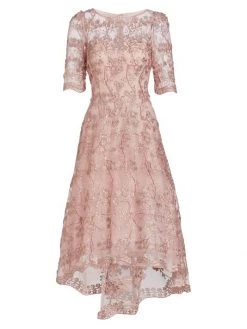 Teri Jon By Rickie Freeman Lace High-Low Dress Blush -Rickie Freeman Sales 2022 unnamed file 1147