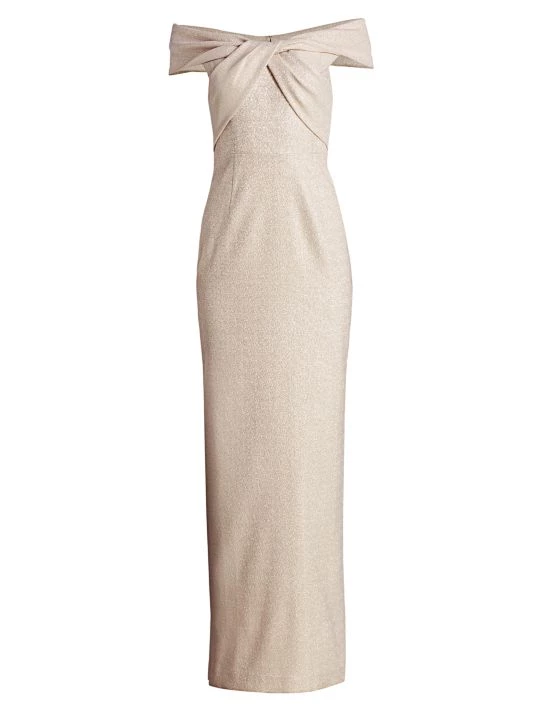 Teri Jon By Rickie Freeman Off-The-Shoulder Metallic Gown 3 Teri Jon By Rickie Freeman Off-The-Shoulder Metallic Gown