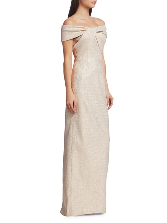 Teri Jon By Rickie Freeman Off-The-Shoulder Metallic Gown 6 Teri Jon By Rickie Freeman Off-The-Shoulder Metallic Gown - Image 4