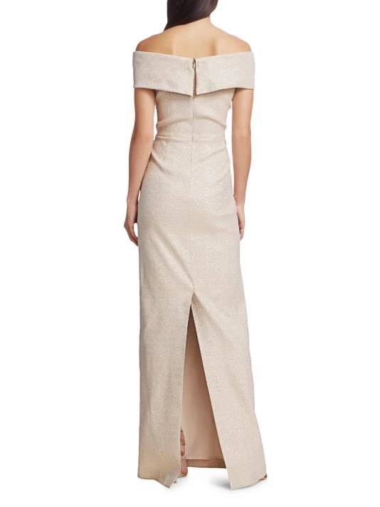 Teri Jon By Rickie Freeman Off-The-Shoulder Metallic Gown 7 Teri Jon By Rickie Freeman Off-The-Shoulder Metallic Gown - Image 5