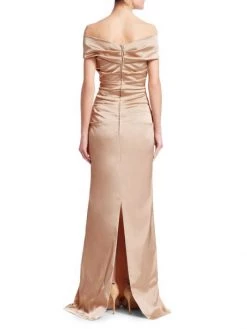 Teri Jon By Rickie Freeman Off-The-Shoulder Ruched Satin Gown -Rickie Freeman Sales 2022 unnamed file 1165