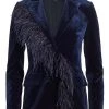 Teri Jon By Rickie Freeman Feather Trimmed Velvet Blazer Black -Rickie Freeman Sales 2022 unnamed file 1167