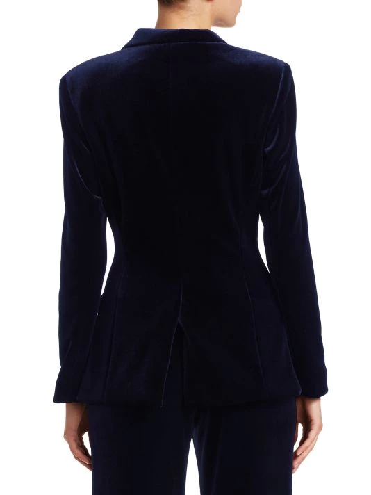 Teri Jon By Rickie Freeman Feather Trimmed Velvet Blazer Black 7 Teri Jon By Rickie Freeman Feather Trimmed Velvet Blazer Black - Image 5