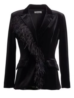 Teri Jon By Rickie Freeman Feather Trimmed Velvet Blazer Black 17 Teri Jon By Rickie Freeman Feather Trimmed Velvet Blazer Black -Rickie Freeman Sales 2022 unnamed file 1174