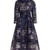 Teri Jon By Rickie Freeman Organza Abstract Stripe Shirtdress