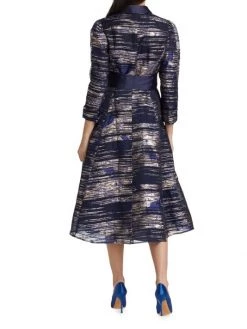 Teri Jon By Rickie Freeman Organza Abstract Stripe Shirtdress -Rickie Freeman Sales 2022 unnamed file 1186