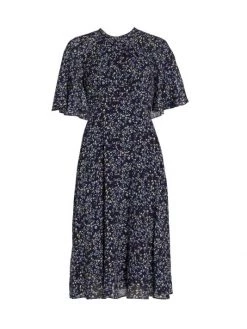 Teri Jon By Rickie Freeman Floral Georgette Cocktail Dress Navy Multi -Rickie Freeman Sales 2022 unnamed file 119
