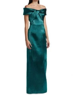 Teri Jon By Rickie Freeman Wavy Jacquard Off-The-Shoulder Gown -Rickie Freeman Sales 2022 unnamed file 1210