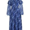 Teri Jon By Rickie Freeman Chiffon Polka Dot Dress