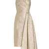 Teri Jon By Rickie Freeman Sleeveless Surplus Metallic Jacquard Sheath Dress