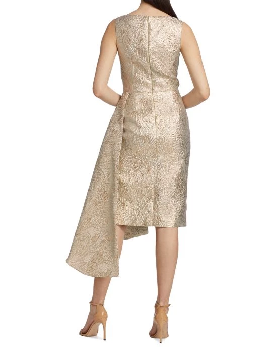 Teri Jon By Rickie Freeman Sleeveless Surplus Metallic Jacquard Sheath Dress 7 Teri Jon By Rickie Freeman Sleeveless Surplus Metallic Jacquard Sheath Dress - Image 5