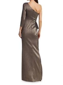 Teri Jon By Rickie Freeman Metallic One-Shoulder Ruffle Gown -Rickie Freeman Sales 2022 unnamed file 1246