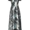 Teri Jon By Rickie Freeman Metallic Fan Print Off-The-Shoulder Gown -Rickie Freeman Sales 2022 unnamed file 1256
