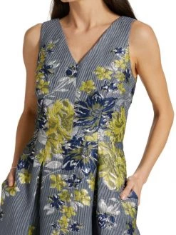 Teri Jon By Rickie Freeman Metallic Floral A-Line Dress -Rickie Freeman Sales 2022 unnamed file 1268