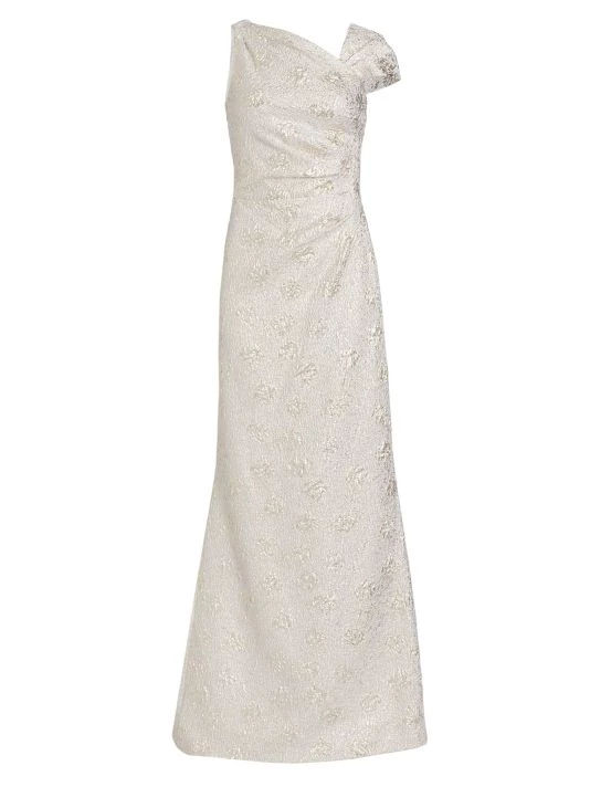 Teri Jon By Rickie Freeman Metallic Embossed Jacquard Gown 3 Teri Jon By Rickie Freeman Metallic Embossed Jacquard Gown