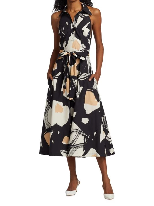Teri Jon By Rickie Freeman Abstract Print Sleeveless Midi-Dress 5 Teri Jon By Rickie Freeman Abstract Print Sleeveless Midi-Dress - Image 3