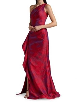 Teri Jon By Rickie Freeman Jacquard One-Shoulder Ruched Gown -Rickie Freeman Sales 2022 unnamed file 128