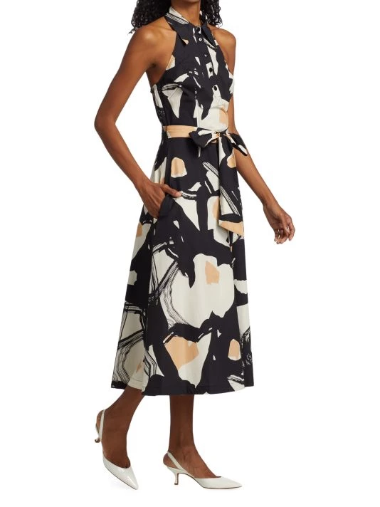 Teri Jon By Rickie Freeman Abstract Print Sleeveless Midi-Dress 6 Teri Jon By Rickie Freeman Abstract Print Sleeveless Midi-Dress - Image 4