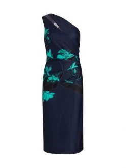 Teri Jon By Rickie Freeman One-Shoulder Dress