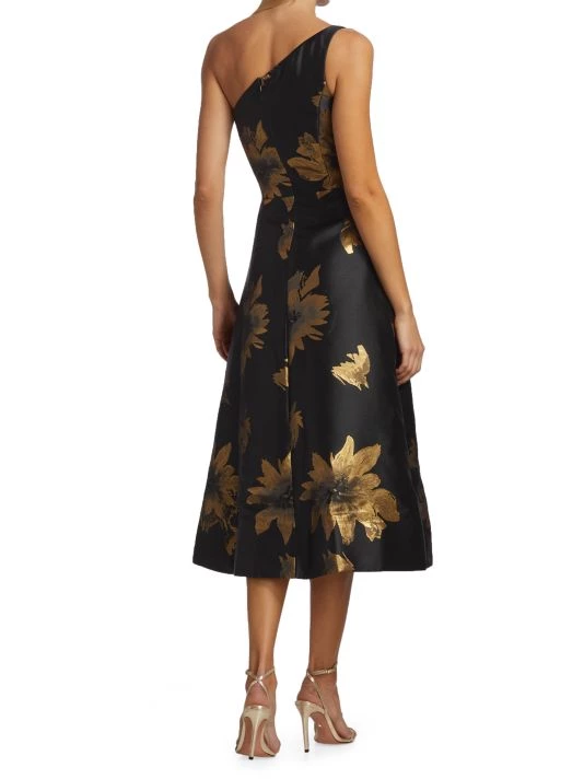 Teri Jon By Rickie Freeman One-Shoulder Jacquard Gown 7 Teri Jon By Rickie Freeman One-Shoulder Jacquard Gown - Image 5