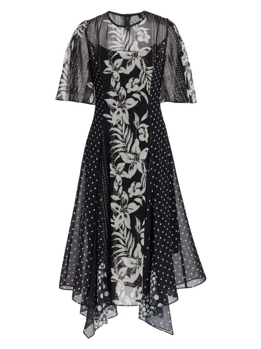 Teri Jon By Rickie Freeman Floral Polka Dot Midi-Dress 3 Teri Jon By Rickie Freeman Floral Polka Dot Midi-Dress