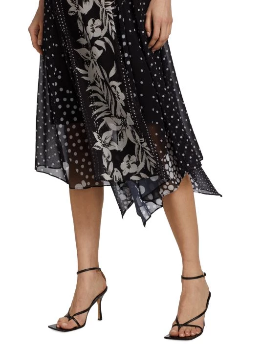 Teri Jon By Rickie Freeman Floral Polka Dot Midi-Dress 8 Teri Jon By Rickie Freeman Floral Polka Dot Midi-Dress - Image 6