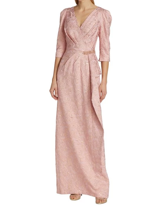 Teri Jon By Rickie Freeman Metallic Embellished Gown 4 Teri Jon By Rickie Freeman Metallic Embellished Gown - Image 2