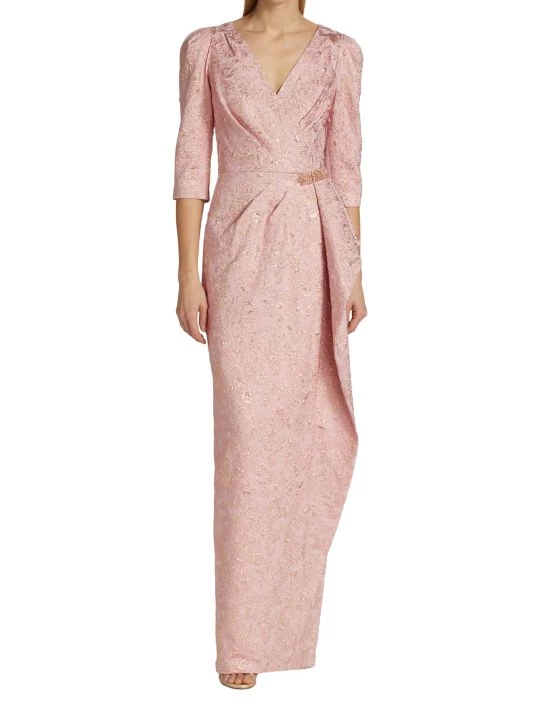 Teri Jon By Rickie Freeman Metallic Embellished Gown 5 Teri Jon By Rickie Freeman Metallic Embellished Gown - Image 3