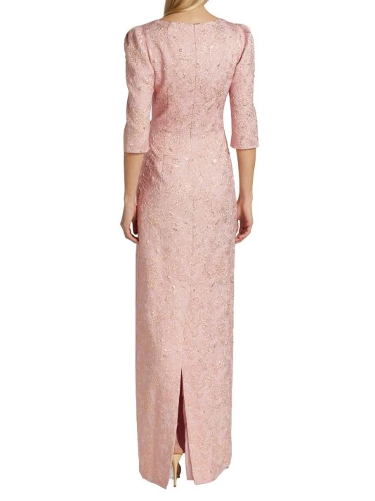 Teri Jon By Rickie Freeman Metallic Embellished Gown 7 Teri Jon By Rickie Freeman Metallic Embellished Gown - Image 5