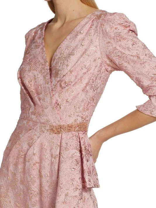 Teri Jon By Rickie Freeman Metallic Embellished Gown 8 Teri Jon By Rickie Freeman Metallic Embellished Gown - Image 6