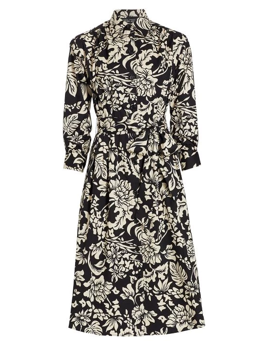 Teri Jon By Rickie Freeman Floral Belted Shirtdress 3 Teri Jon By Rickie Freeman Floral Belted Shirtdress
