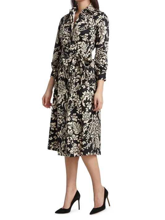 Teri Jon By Rickie Freeman Floral Belted Shirtdress 4 Teri Jon By Rickie Freeman Floral Belted Shirtdress - Image 2