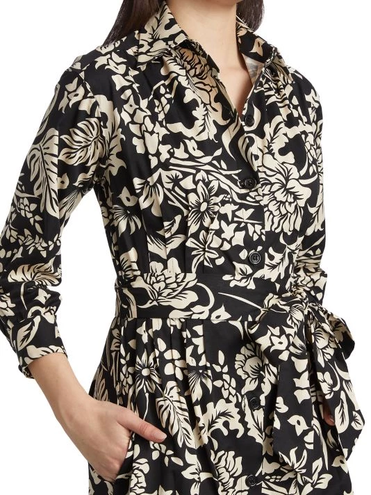 Teri Jon By Rickie Freeman Floral Belted Shirtdress 8 Teri Jon By Rickie Freeman Floral Belted Shirtdress - Image 6