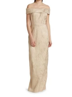 Teri Jon By Rickie Freeman Off-the-Shoulder Metallic Jacquard Gown -Rickie Freeman Sales 2022 unnamed file 134