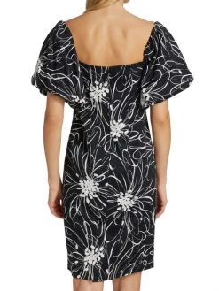 Teri Jon By Rickie Freeman Floral Puff-Sleeve Dress -Rickie Freeman Sales 2022 unnamed file 1344