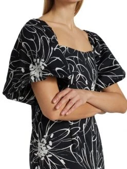 Teri Jon By Rickie Freeman Floral Puff-Sleeve Dress -Rickie Freeman Sales 2022 unnamed file 1345