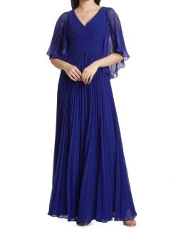 Teri Jon By Rickie Freeman Plissé V-Neck Gown -Rickie Freeman Sales 2022 unnamed file 1349