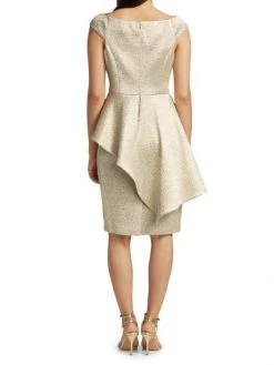 Teri Jon By Rickie Freeman Off-The-Shoulder Jacquard Peplum Sheath Dress -Rickie Freeman Sales 2022 unnamed file 1358