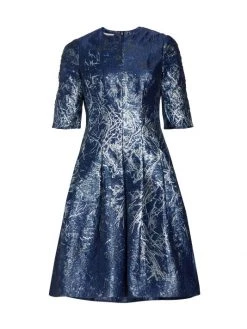 Teri Jon By Rickie Freeman Metallic Jacquard A-Line Dress Black Bronze -Rickie Freeman Sales 2022 unnamed file 141