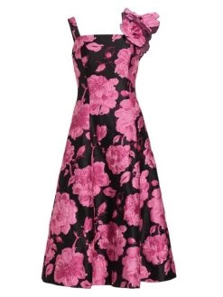 Teri Jon By Rickie Freeman Floral Fit-&-Flare Dress