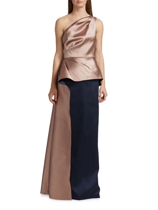 Teri Jon By Rickie Freeman One-Shoulder Peplum Gown 5 Teri Jon By Rickie Freeman One-Shoulder Peplum Gown - Image 3