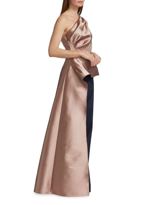 Teri Jon By Rickie Freeman One-Shoulder Peplum Gown 6 Teri Jon By Rickie Freeman One-Shoulder Peplum Gown - Image 4